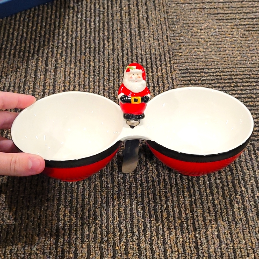 Santa Appetizers bowl and knife - Picture 1 of 11